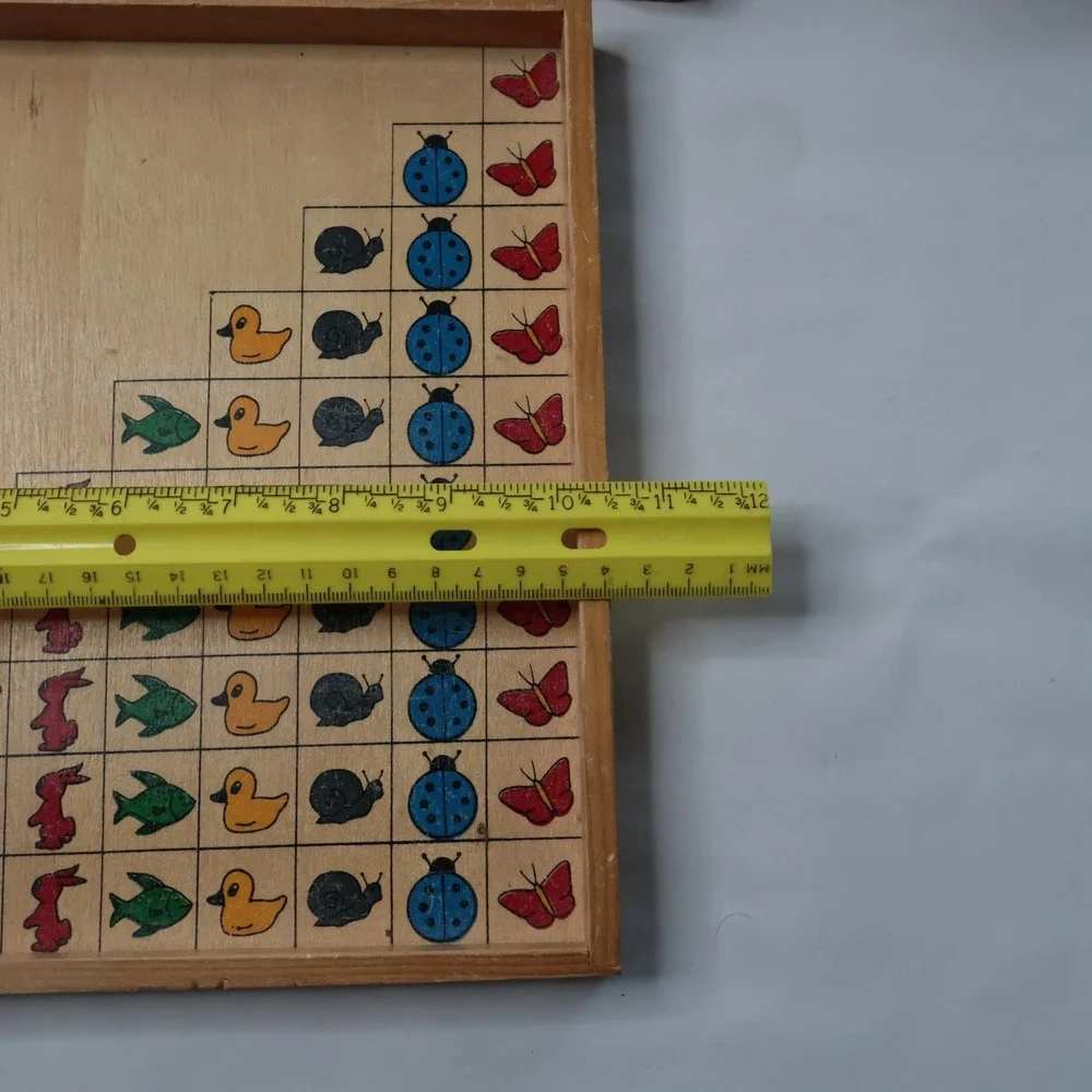 Vintage‎ Wooden Counting Blocks Math Toy Montessori Educational Set 1-10 Tray